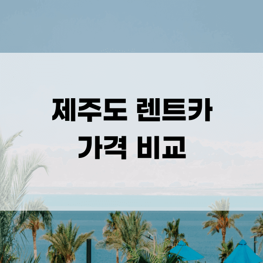 제주도 렌트카 가격 비교사이트