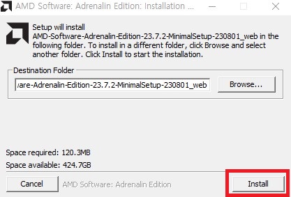 AMD 소프트웨어 프로그램 설치