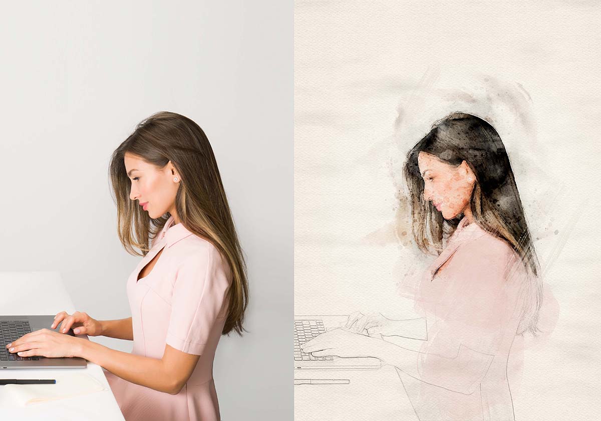 포토샵-수채화-액션