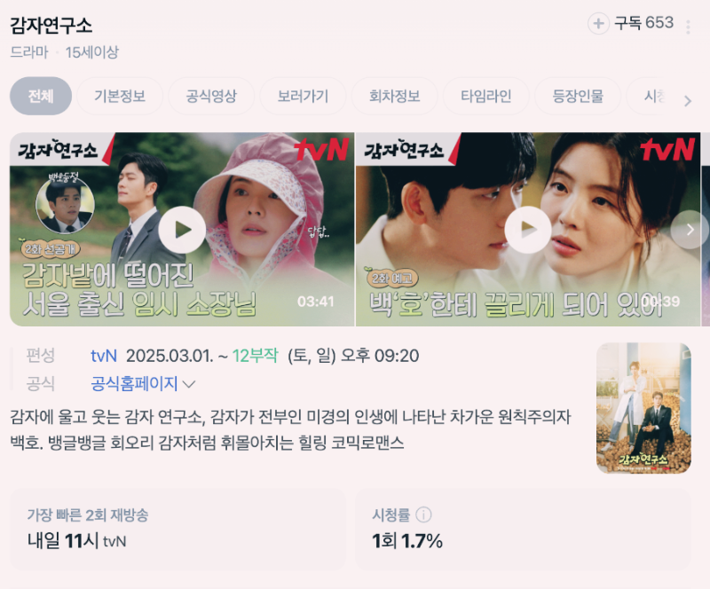 드라마 감자연구소 기본정보