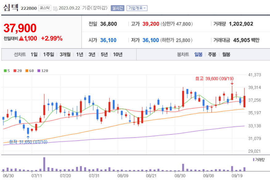 심텍 주가