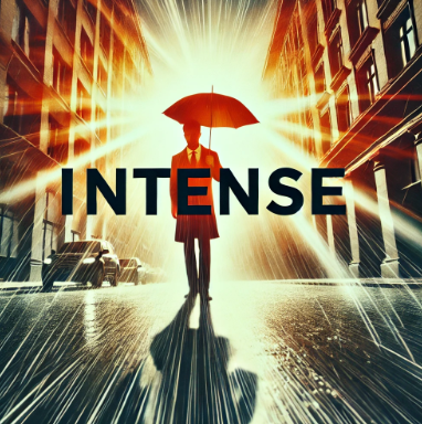 남자 뒤로 햇빛이 강력하게 내리쬐는 상태 / intense