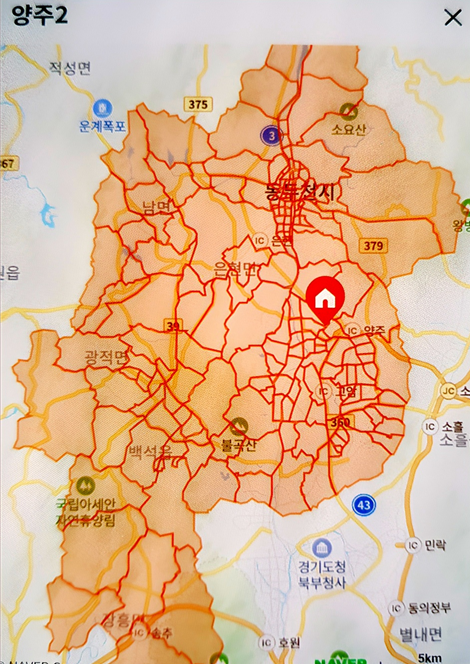 양주2캠프 배송지역 이미지