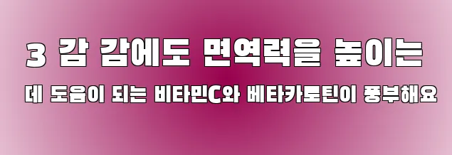  3 감 감에도 면역력을 높이는 데 도움이 되는 비타민C와 베타카로틴이 풍부해요