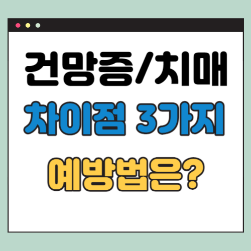  건망증 치매 차이점 3가지와 예방법