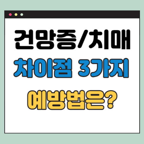 건망증 치매 차이점