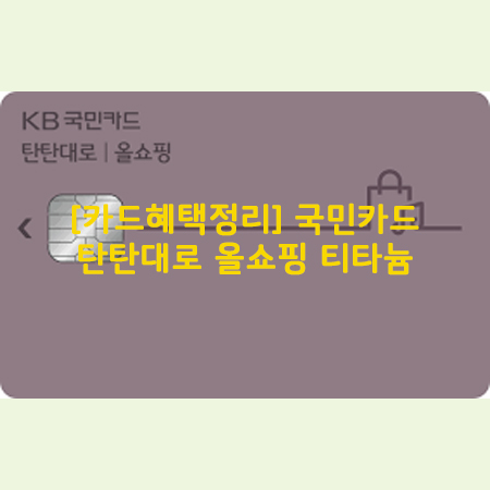  [카드혜택정리] 국민카드…탄탄대로 올쇼핑 티타늄