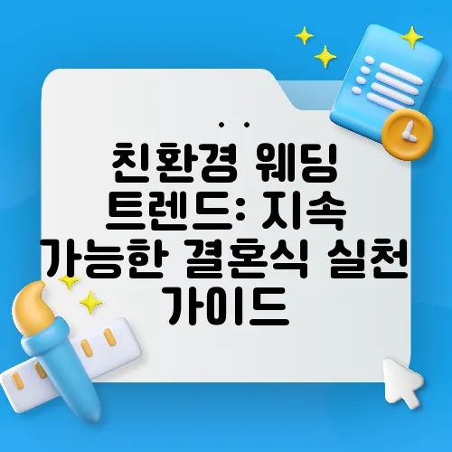 친환경 웨딩 트렌드: 지속 가능한 결혼식 실천 가이드