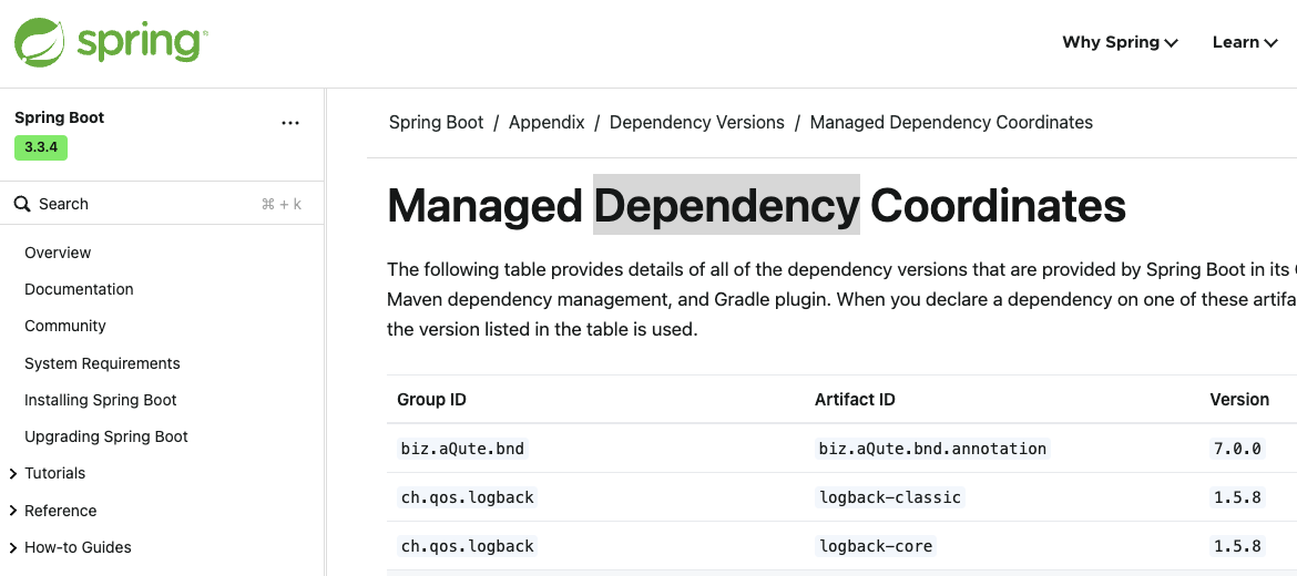 Spring Dependency