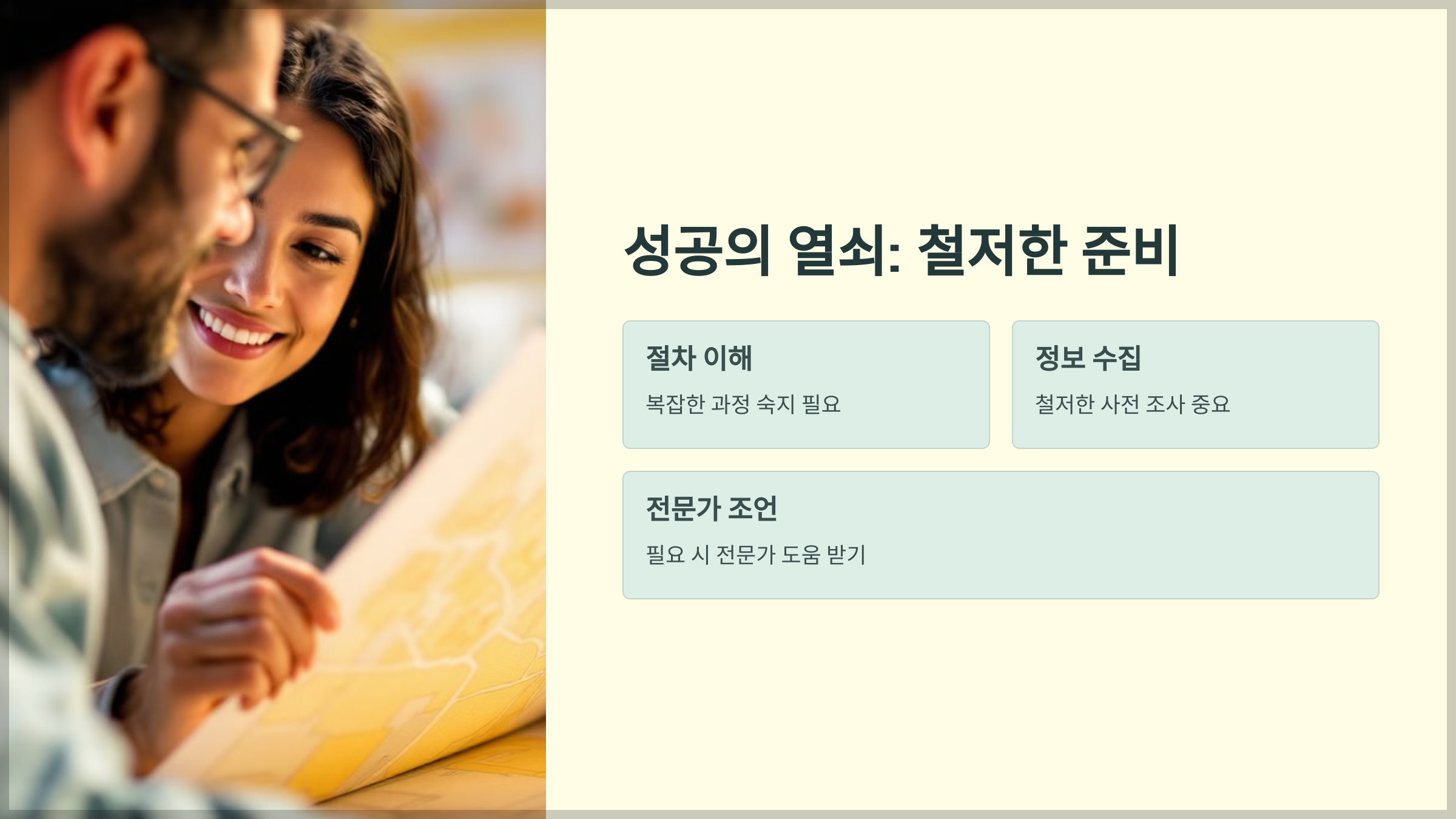 철저한 준비가 성공의 열쇠
