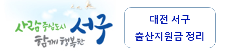  대전 서구 출산지원금 정리 - 2022년