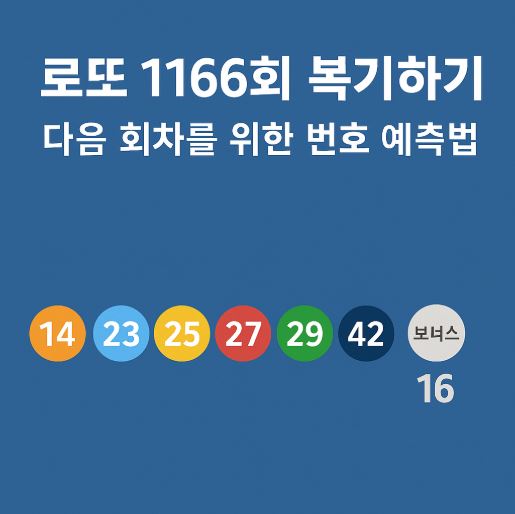 로또1166회 복기 관련 사진