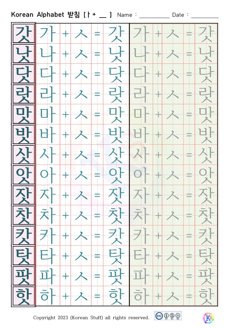 Korean-alphabet-갓낫닷