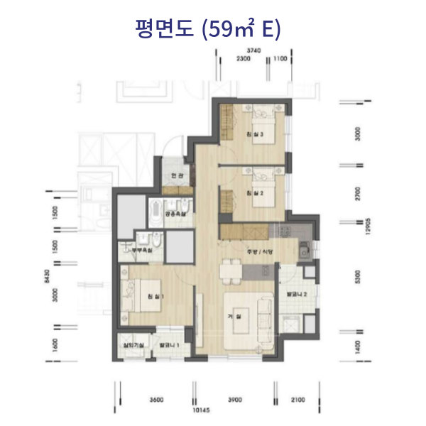 올림픽파크 포레온 평면도 59타입