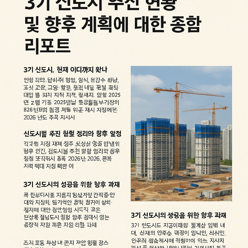 3기 신도시 추진현황 향후 계획에 대한 종합 리포트