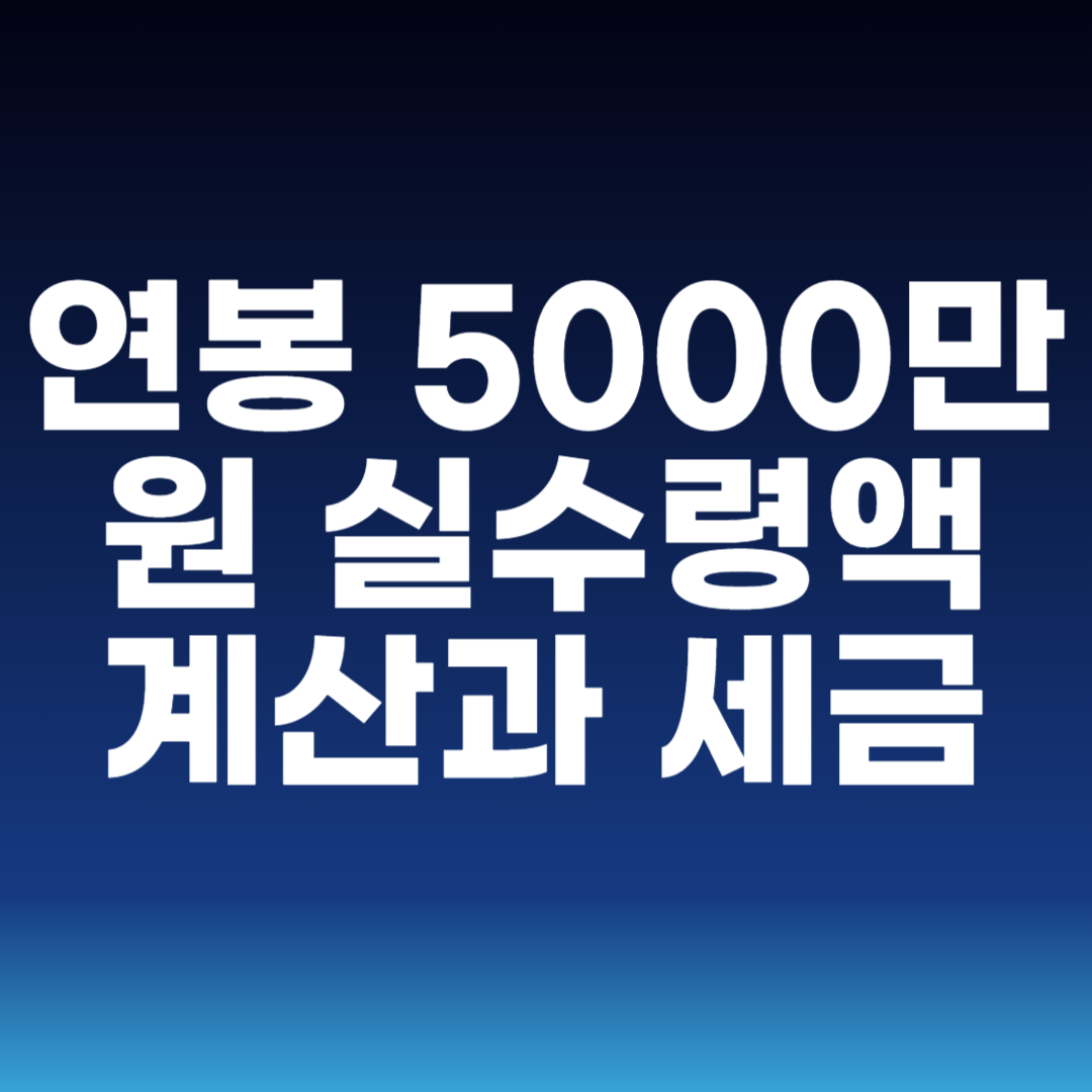 연봉 5000만원 실수령액 계산과 세금