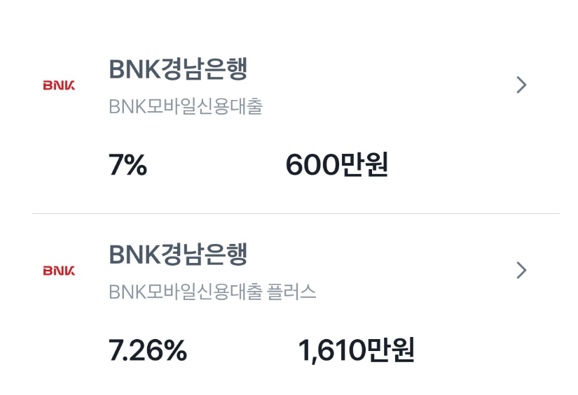 BNK경남은행 BNK모바일신용대출 후기