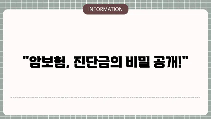 암보험 진단금 확인