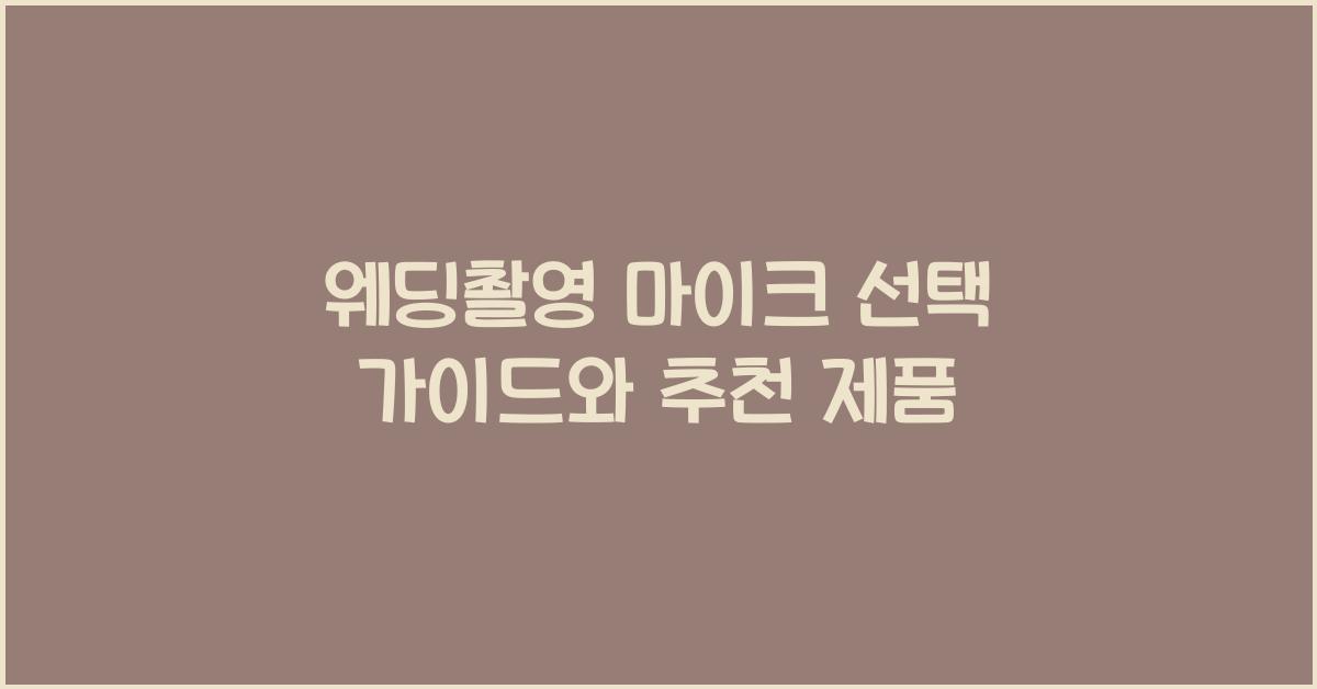 웨딩촬영 마이크