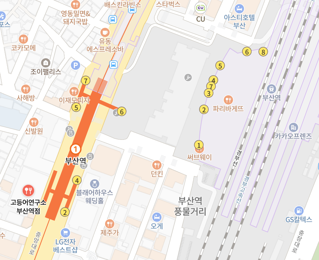 부산역 앞 지도