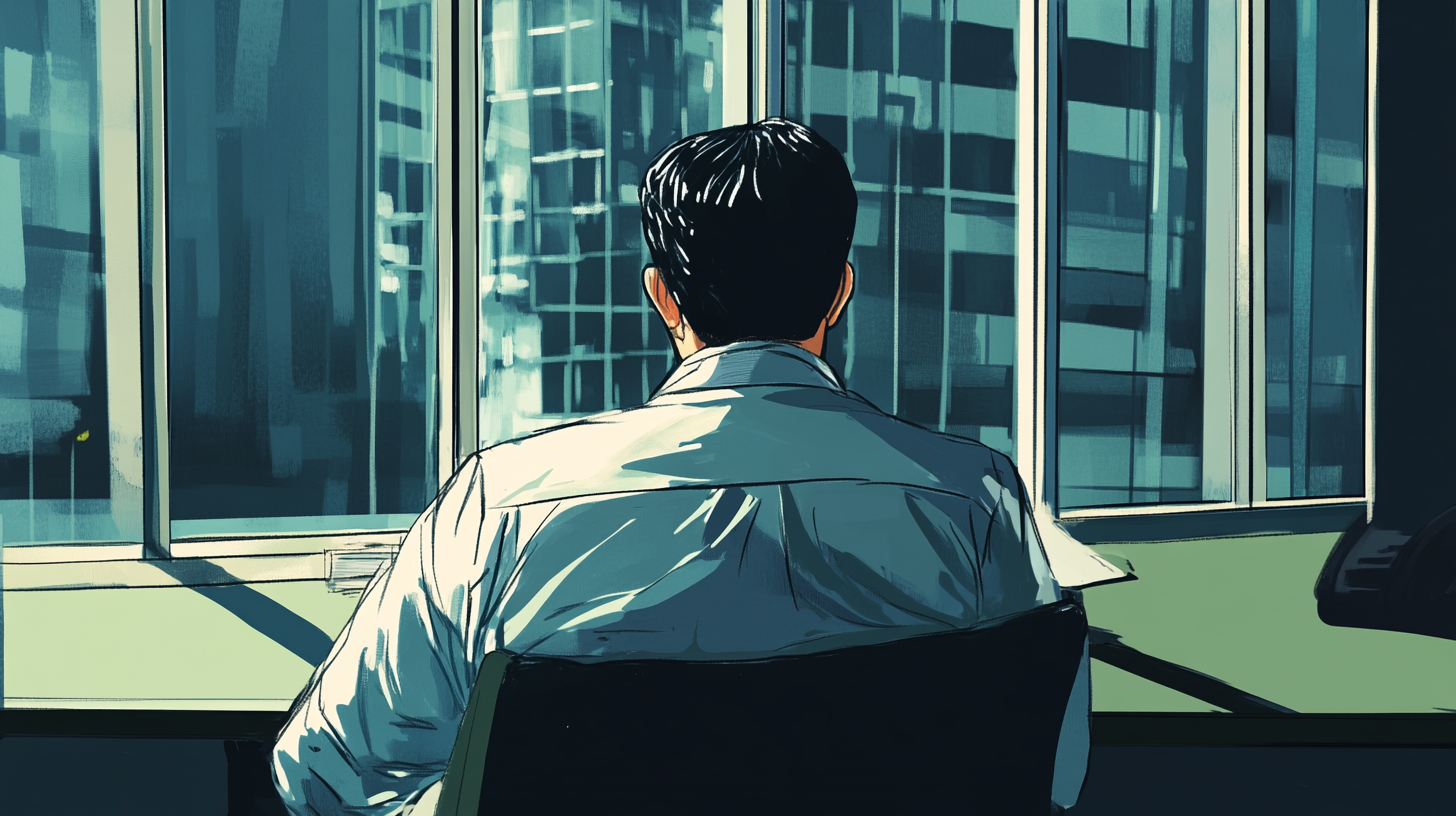 근심이 많은 직장인의 모습