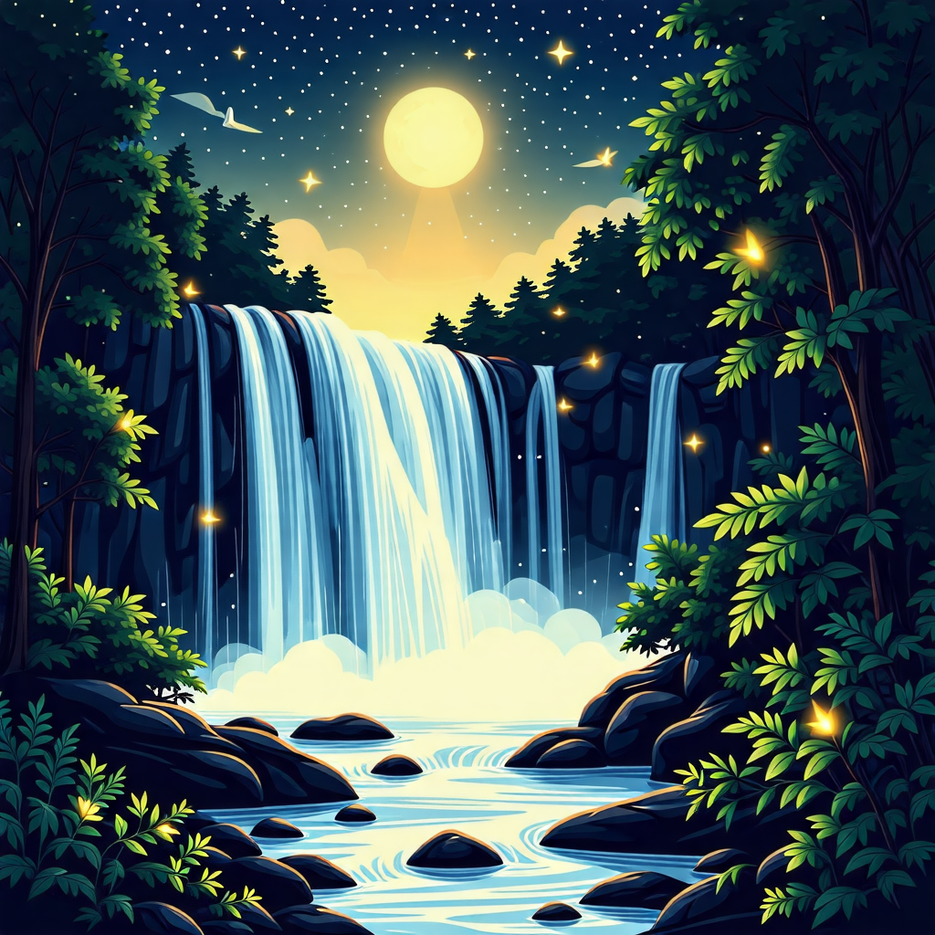 ✨ 쏟아지는 별빛 아래 반짝이는 반딧불이! 제주 천지연폭포 야경의 황홀경