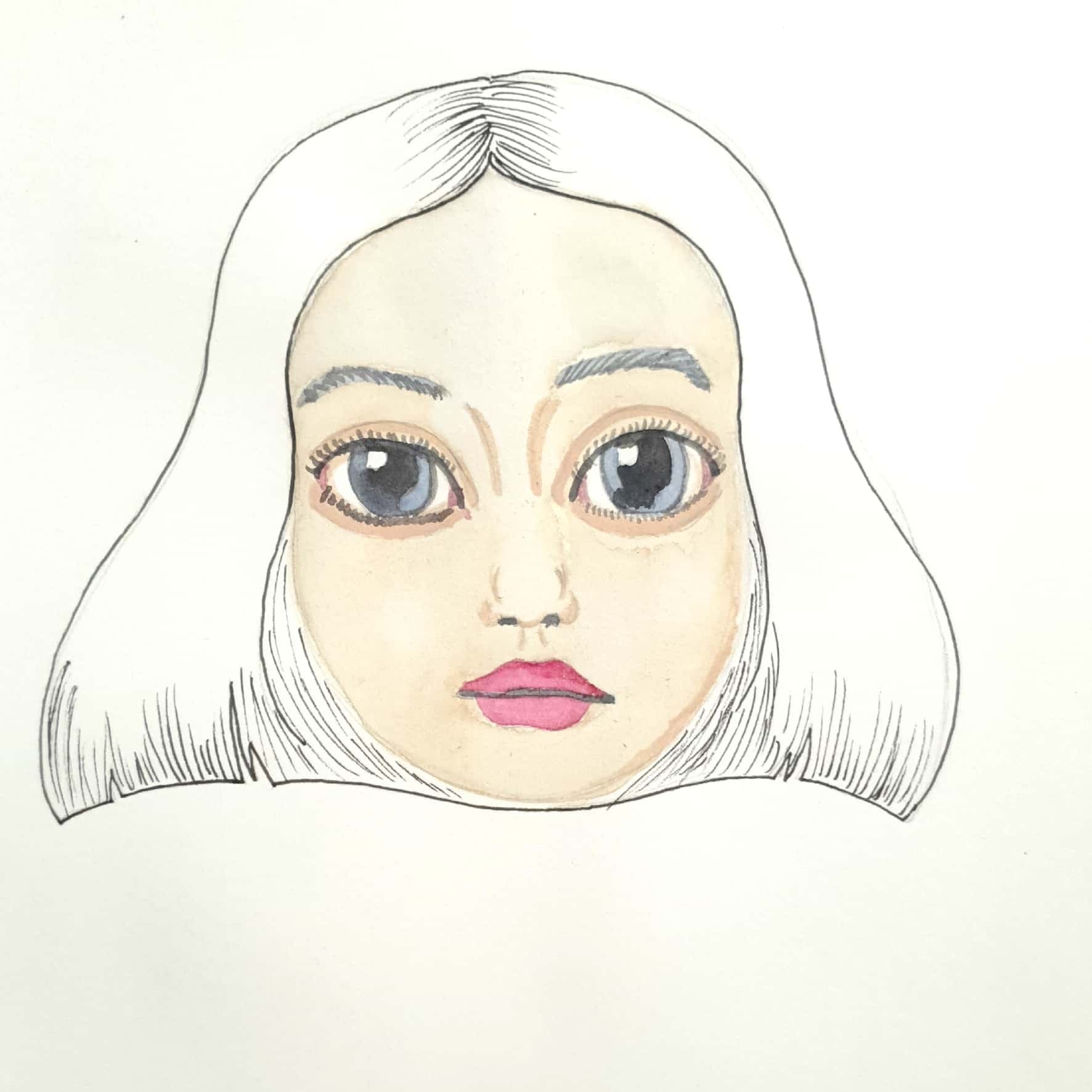  12:15 AM 오전 12시 15분 / 일러스트 그림 드로잉 / 인물화 그리기