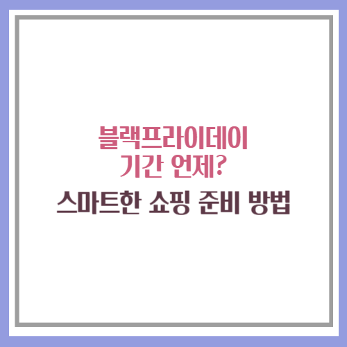 블랙프라이데이 기간