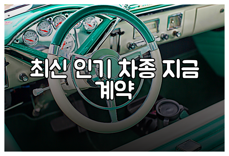 최신 인기 차종 지금 계약