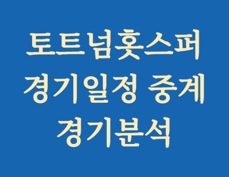 토트넘 경기일정 중계 및 경기분석