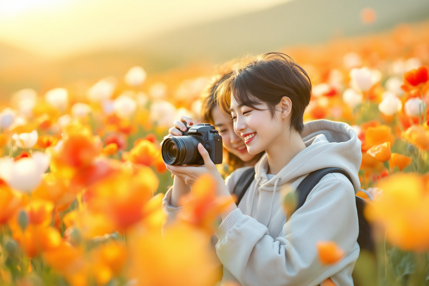 자격꽃밭은 새벽 안개와 함께하면 분위기가 극대화