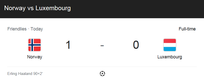  친선 경기 / 2021년 6월 3일 경기 - 노르웨이(1) VS 룩셈부르크(0) 축구 하이라이트