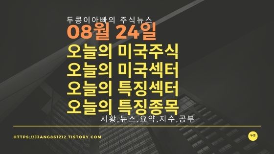 [20년 08월 24일]다우지수와 세계증시와 특징종목