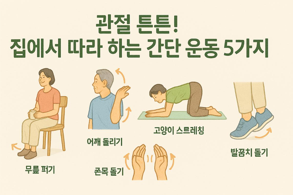 관절 건강 집에서 따라하는 5가지 운동 이미지