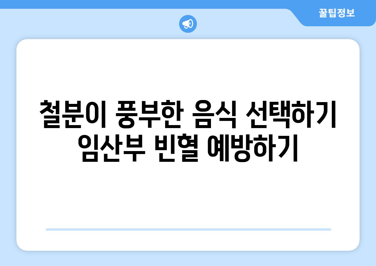 철분이 풍부한 음식 선택하기 임산부 빈혈 예방하기