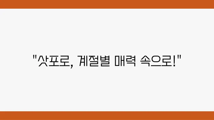 홋카이도 북해도 삿포로 날씨, 여행 가기 좋은 계절 장점 단점