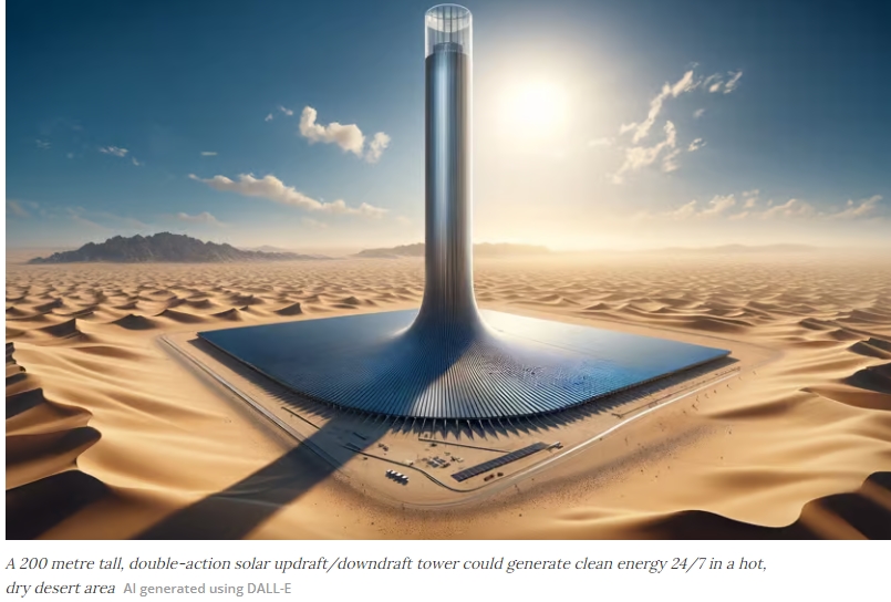[태양광 혁명] 새로운 &#39;트윈 테크 태양광 발전 타워&#39;&#44; 연중무휴 2배 전력생산...태양광 패널 불필요 VIDEO: &quot;Power Unleashed: The Double-Action Solar Tower Revolution!&quot;