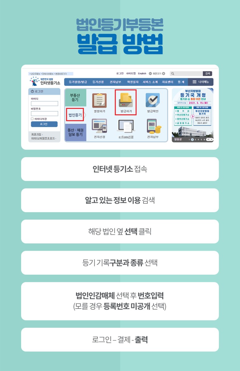 클리어법인등기부등본 발급 2