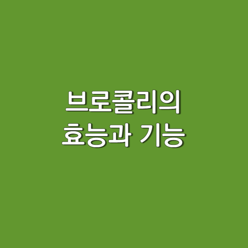  항암 채소 브로콜리의 효능과 먹을때 주의할점