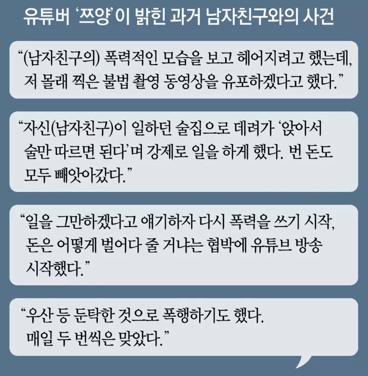 쯔양 남자친구 사건 폭로