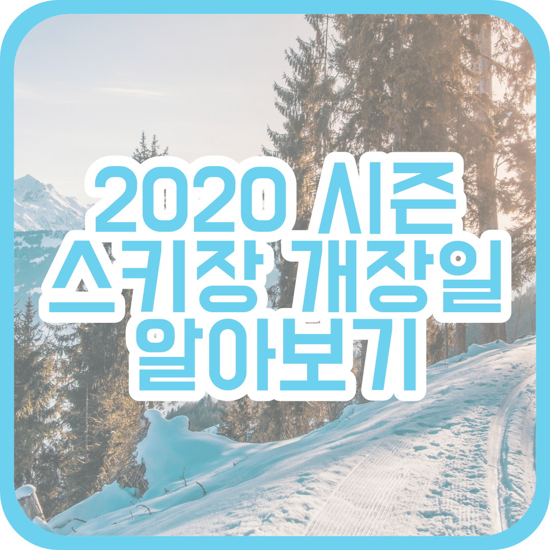  2020 스키장 개장일 정보 총정리