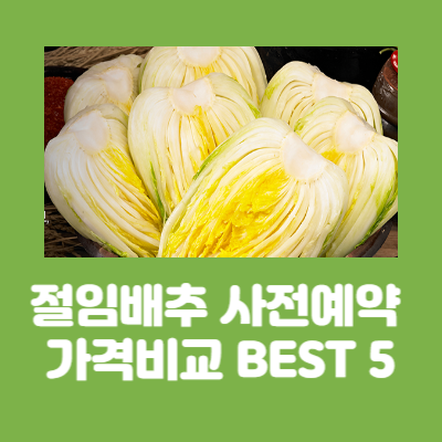 김장 절임배추 사전예약 가격 비교 best 5