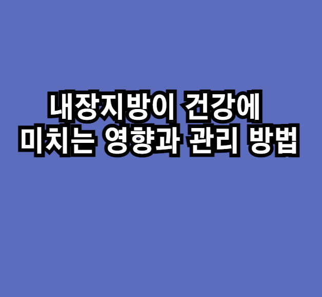 내장지방이건강에미치는영향과관리방법