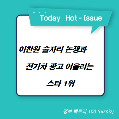  이찬원 술자리 논쟁과 전기차 광고 어울리는 스타 1위