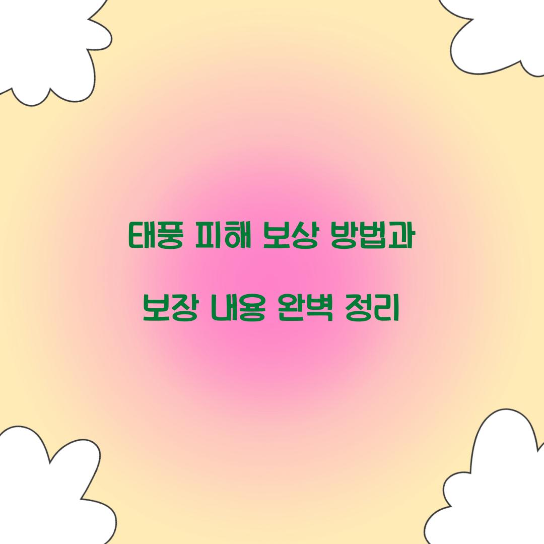 태풍 피해 보상 방법