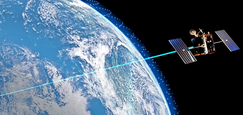 원웹의 위성망을 활용한 한화시스템 &#39;저궤도 위성통신 네트워크&#39; 가상도.