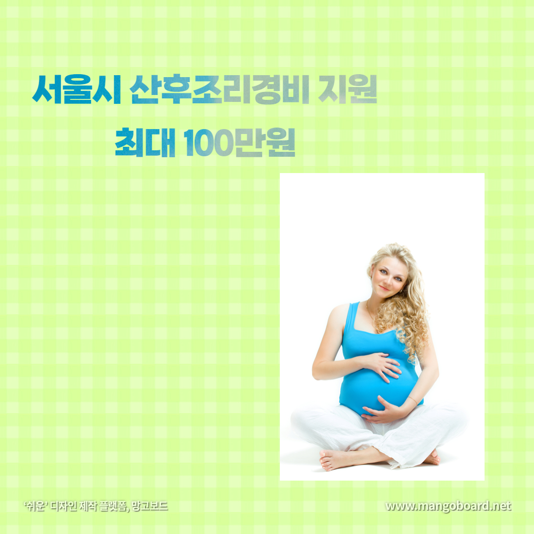  서울시 산후조리 비용 100만원 지원(산모를 위한 특별한 선물 산후경비지원)