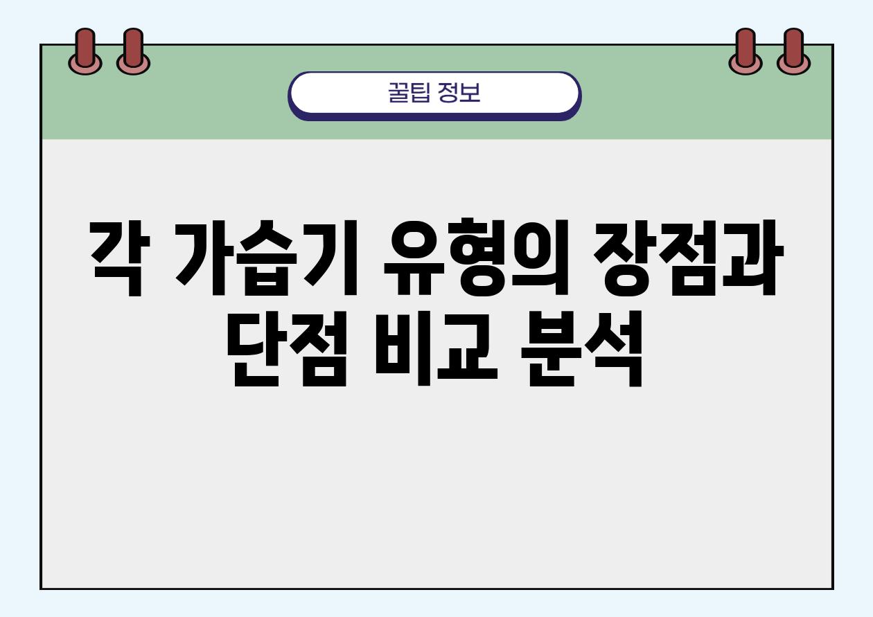 각 가습기 유형의 장점과 단점 비교 분석