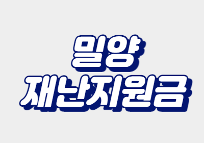  밀양시 재난지원금