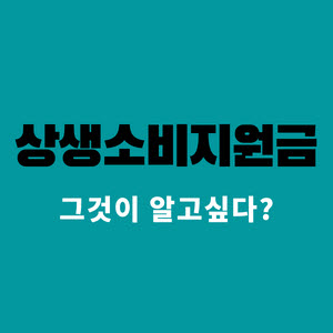  상생소비지원금 알쏭달쏭한 신용카드 캐시백 신청과 사용방법